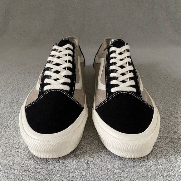 Vans Shoes Mens 11.5 Beige Black Old Skool Low Top Sneakers 721356 - Picture 2 of 7